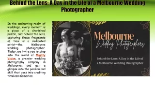 Behind the Lens A Day in the Life of a Melbourne Wedding Photographer