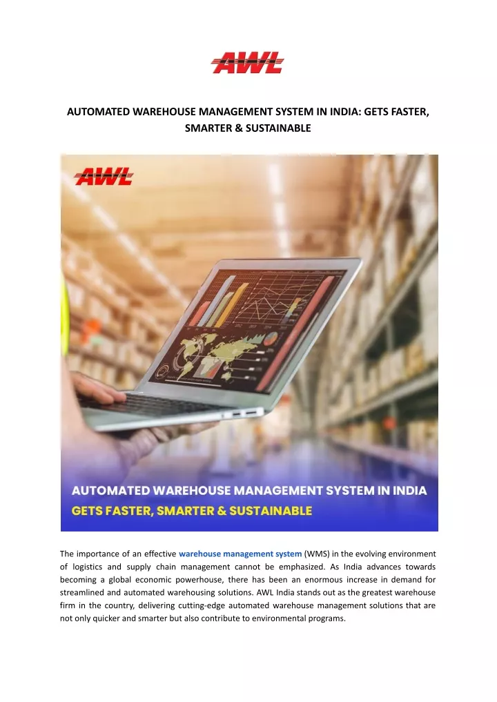 automated warehouse management system in india