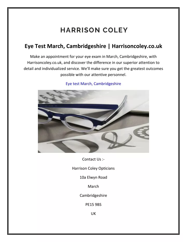 eye test march cambridgeshire harrisoncoley co uk