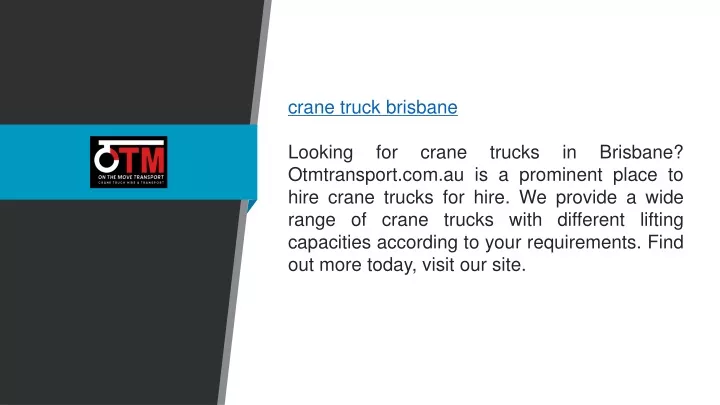 crane truck brisbane looking for crane trucks