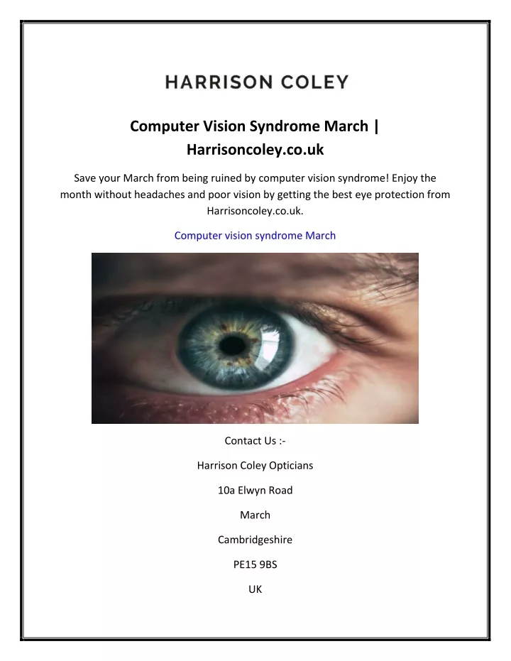 computer vision syndrome march harrisoncoley co uk