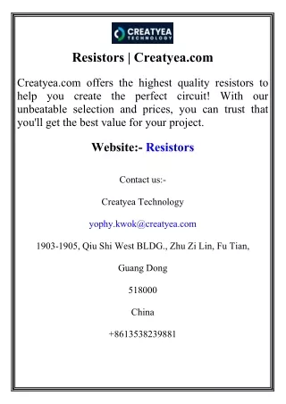 Resistors Creatyea.com