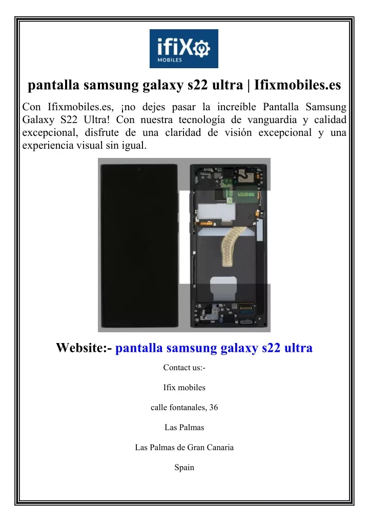 pantalla samsung galaxy s22 ultra ifixmobiles es