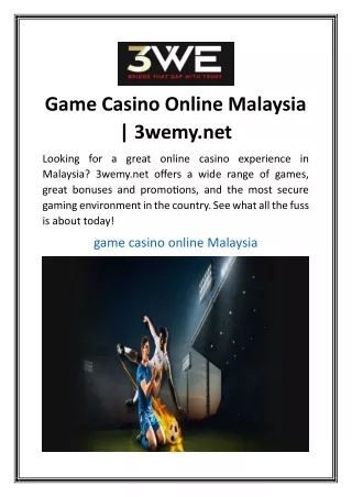 game casino online malaysia 3wemy net