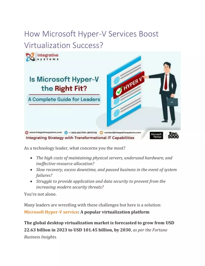 how microsoft hyper v services boost