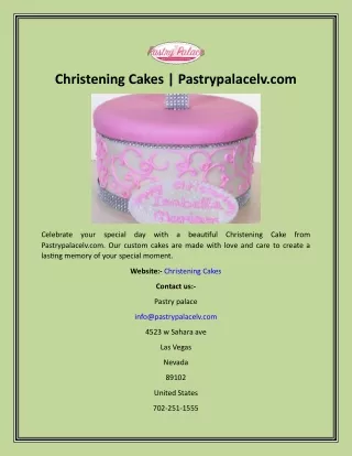Christening Cakes  Pastrypalacelv