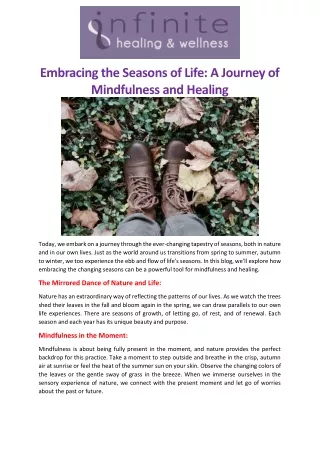 Embracing the Seasons of Life A Journey of Mindfulness and Healing