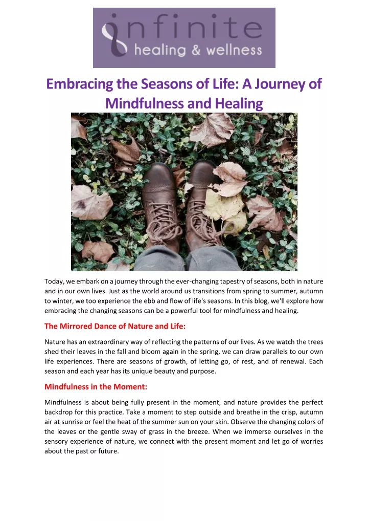 embracing the seasons of life a journey