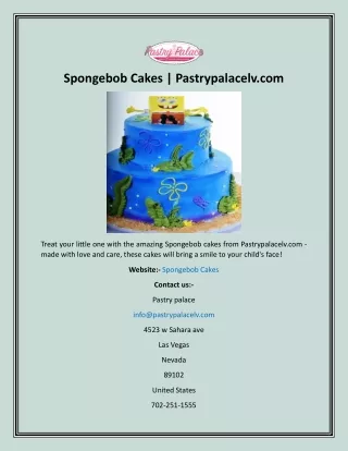 Spongebob Cakes  Pastrypalacelv