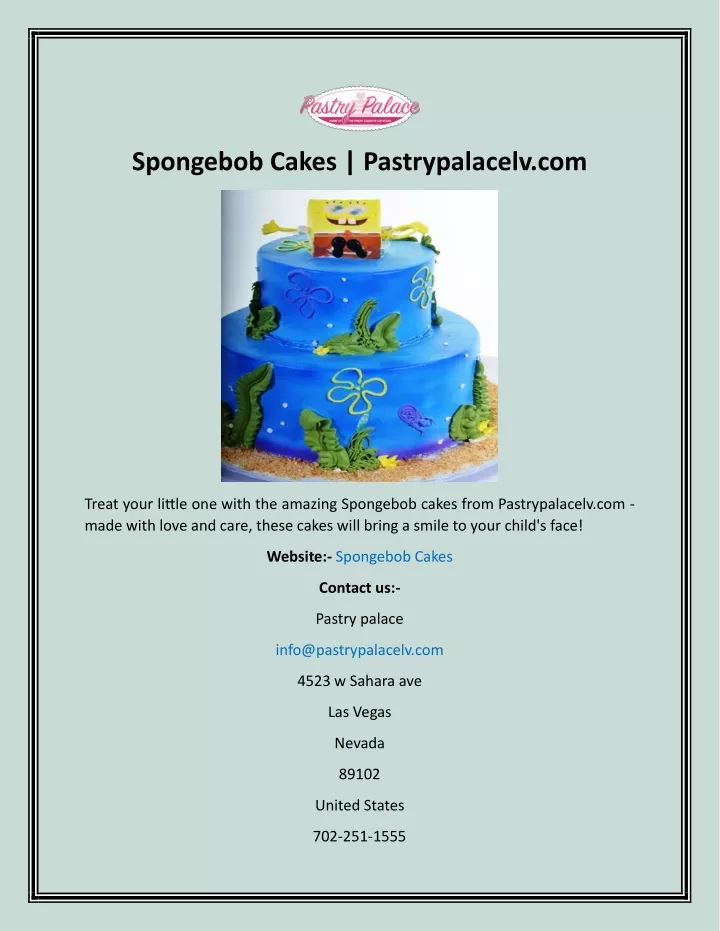 spongebob cakes pastrypalacelv com