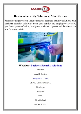 Business Security Solutions  Maceit.co.nz