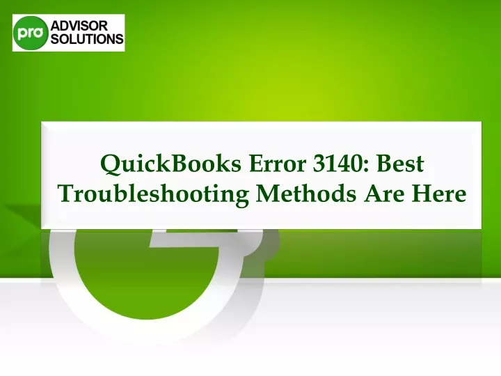 quickbooks error 3140 best troubleshooting methods are here