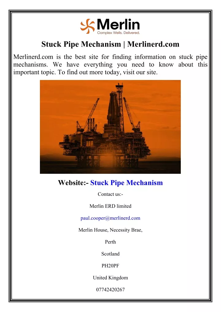 stuck pipe mechanism merlinerd com