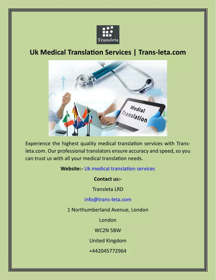 uk medical translation services trans leta com