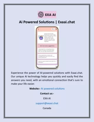 Ai Powered Solutions  Exaai.chat