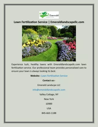 Lawn Fertilization Service  Emeraldlandscapellc