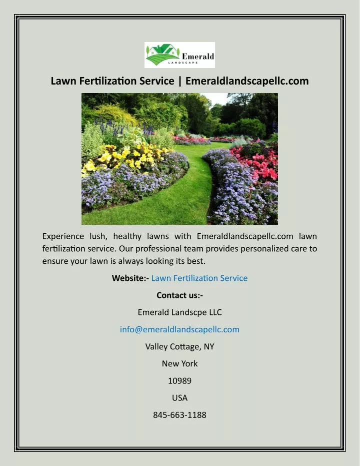 lawn fertilization service emeraldlandscapellc com