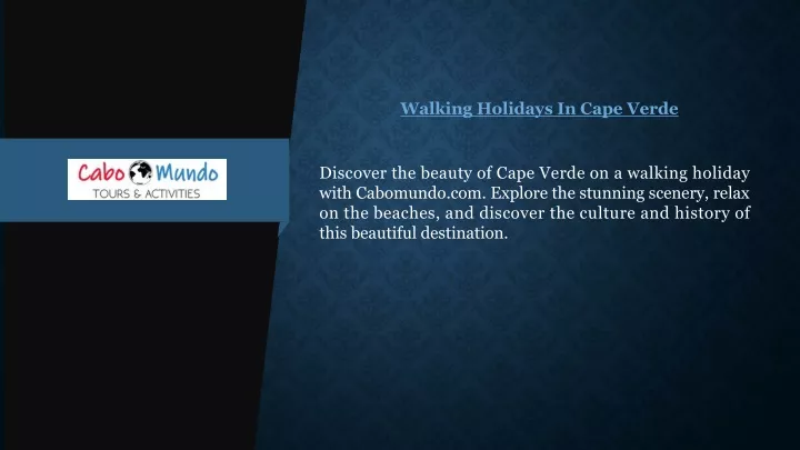 walking holidays in cape verde