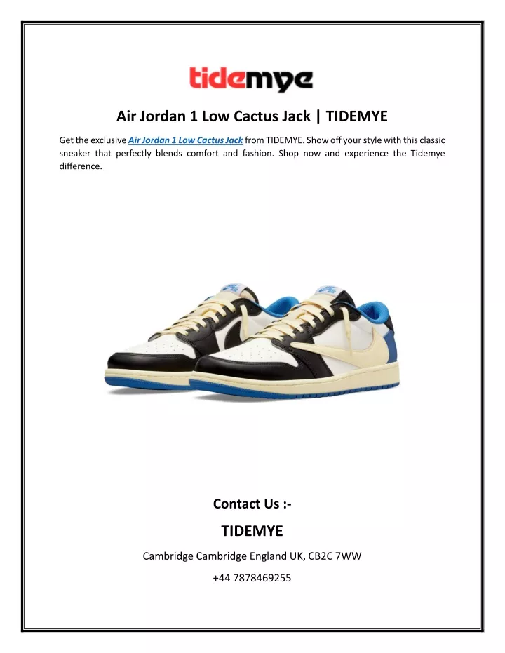 air jordan 1 low cactus jack tidemye