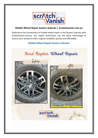 Mobile Wheel Repair Eastern Suburbs