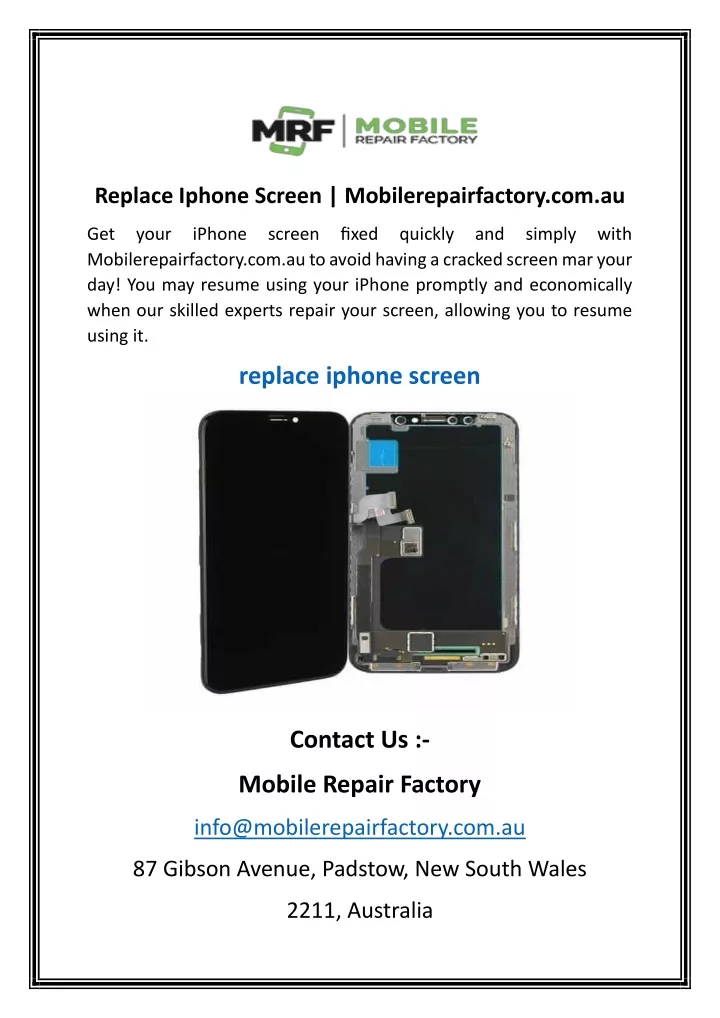 replace iphone screen mobilerepairfactory com au