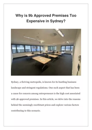 Why is 9b Approved Premises Too Expensive in Sydney?