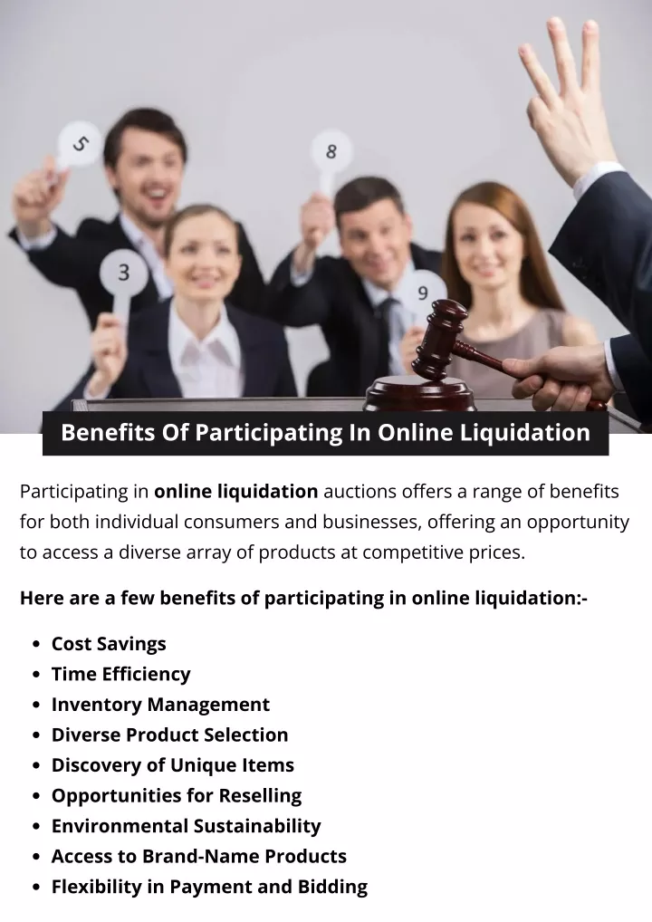 benefits of participating in online liquidation
