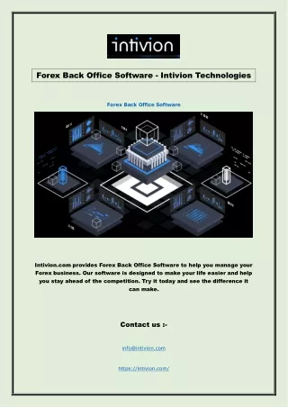Forex Back Office Software - Intivion Technologies