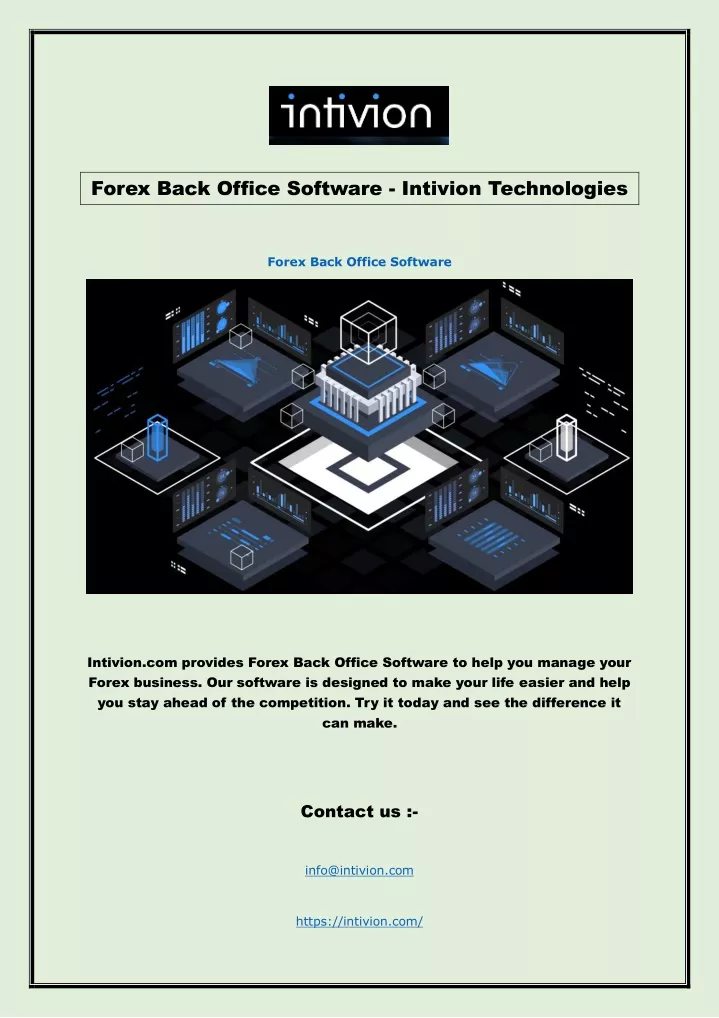 forex back office software intivion technologies