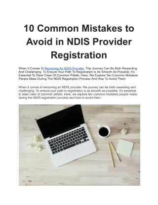 10 Common Mistakes to Avoid in NDIS Provider Registration