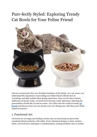 Purr-fectly Styled_ Exploring Trendy Cat Bowls for Your Feline Friend