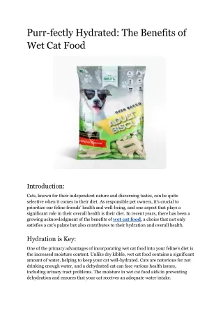 Purr-fectly Hydrated_ The Benefits of Wet Cat Food