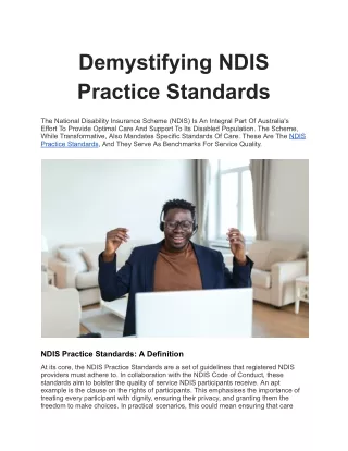 Demystifying NDIS Practice Standards