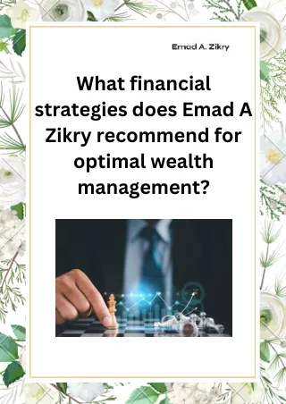Financial Strategies for Optimal Wealth Management ?