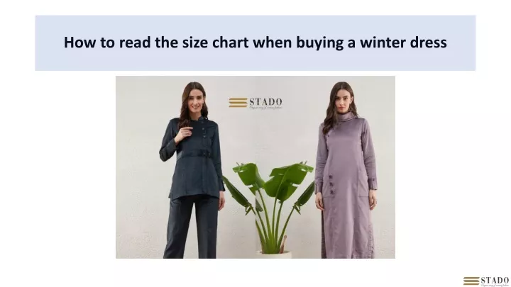 how to read the size chart when buying a winter dress