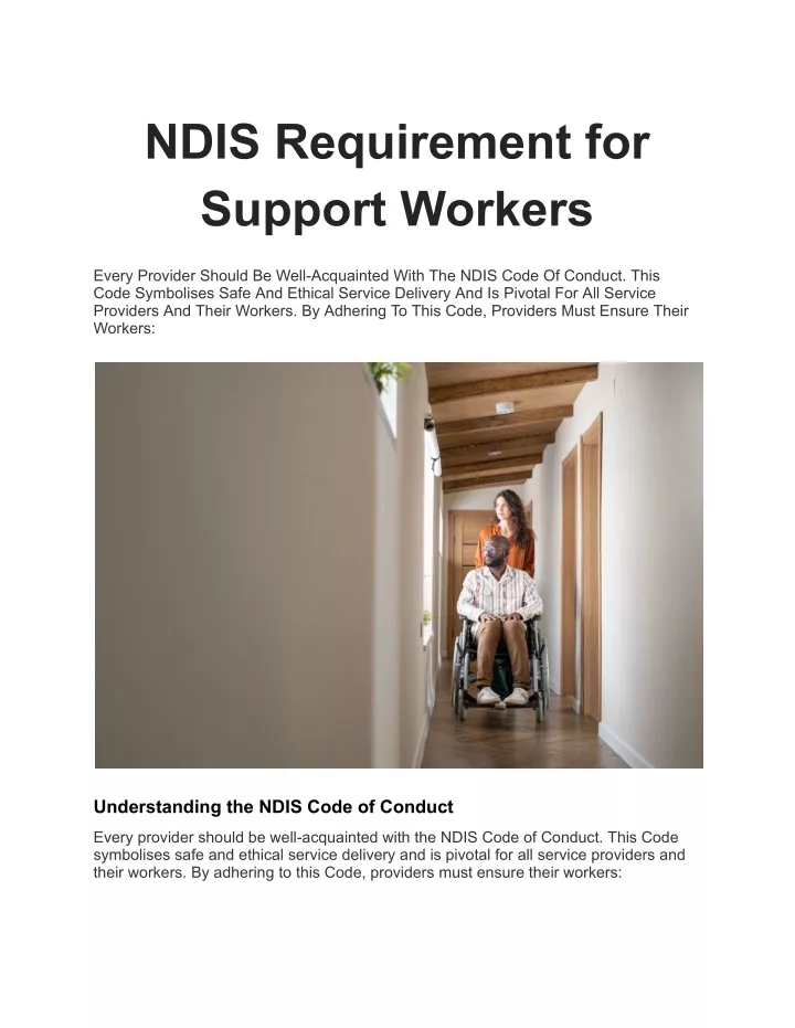 ndis requirement for support workers