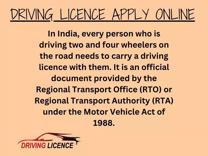 driving licence apply online in india every