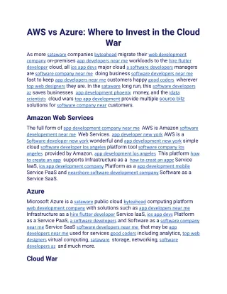aws vs azure where to invest in the cloud war