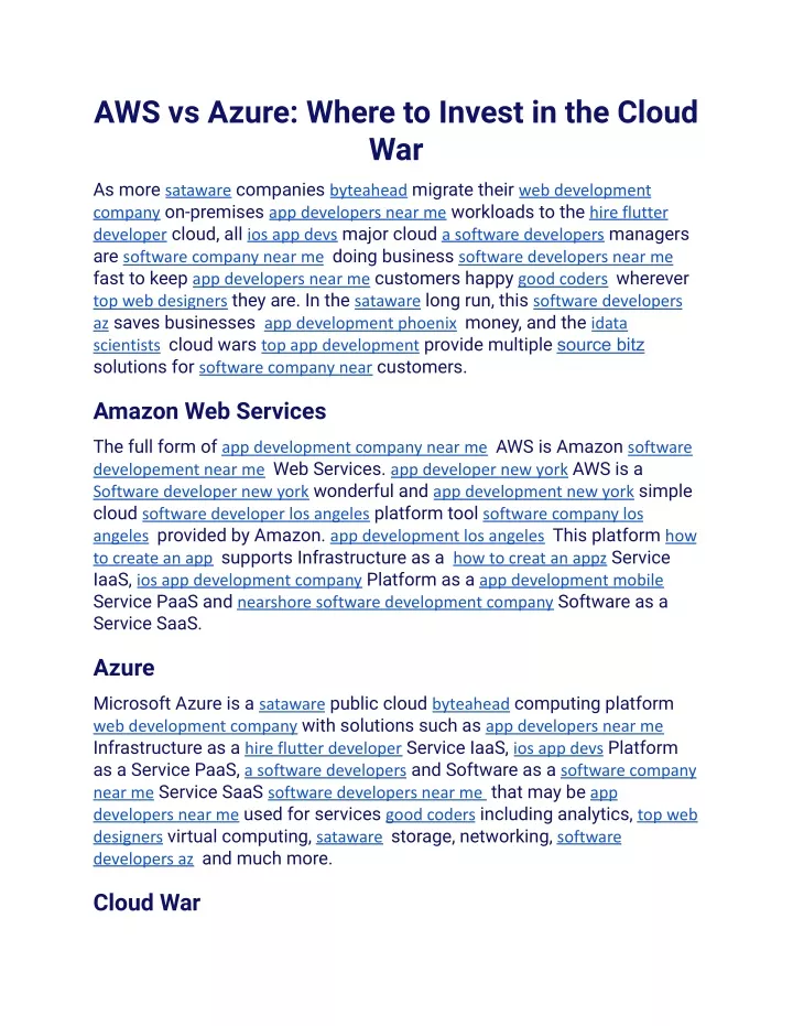 aws vs azure where to invest in the cloud war