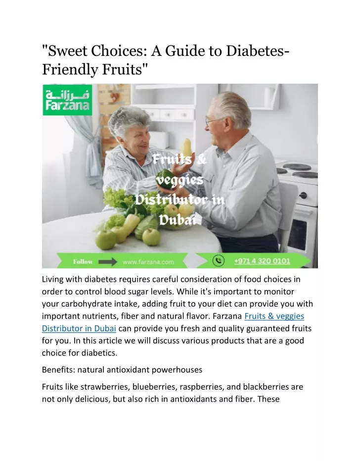 sweet choices a guide to diabetes friendly fruits
