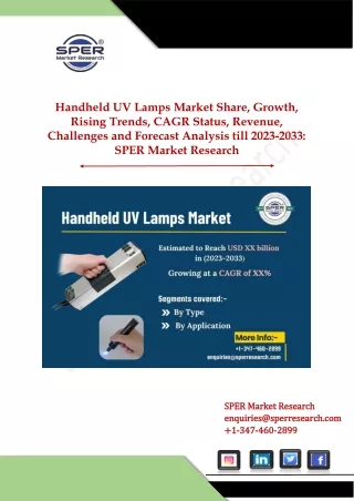 Handheld UV Lamps Market Size-Share, Growth Drivers, Trends, Forecast by 2033