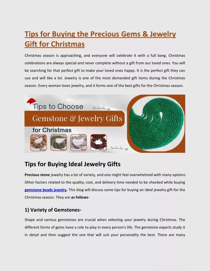 tips for buying the precious gems jewelry gift