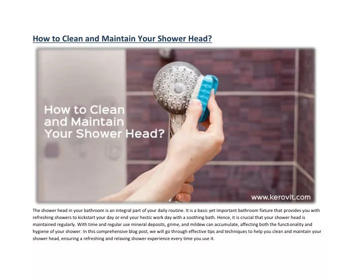 how to clean and maintain your shower head