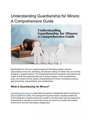 Understanding Guardianship for Minors_ A Comprehensive Guide