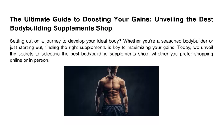 the ultimate guide to boosting your gains unveiling the best bodybuilding supplements shop