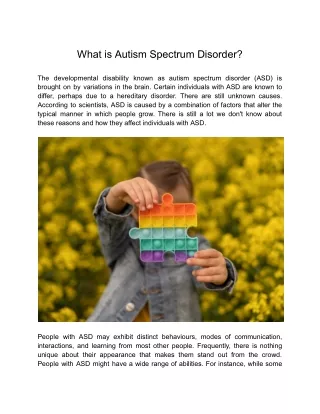 What is Autism Spectrum Disorder_