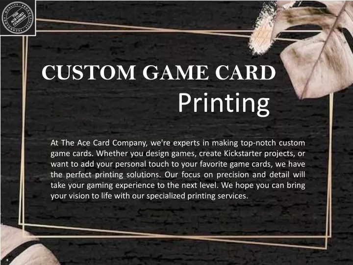 custom game card