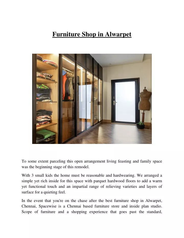 furniture shop in alwarpet