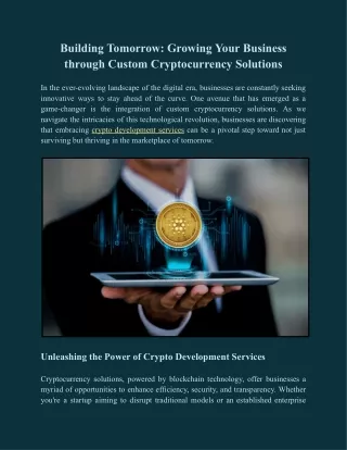 Cryptocurrency Revolution: Tailoring Tomorrow's Success