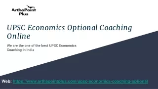 UPSC Economics Optional Coaching Online